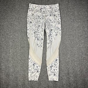 Athleta Sandstone Salutation 7/8 Tight Workout Leggings Womens S Sheer Mesh